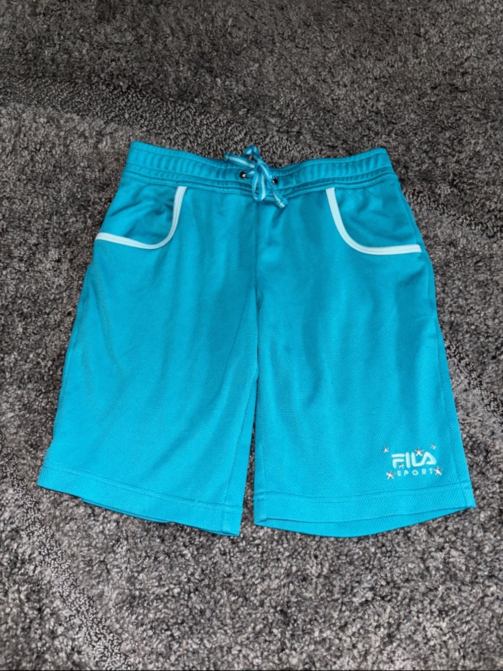 FILA Teal Athletic Mesh Shorts with White Trim